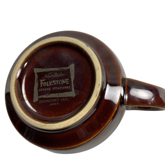 Vintage Noritake FolkStone Genuine Stoneware Set 2 Japan Coffee Tea Cups Mugs u - Picture 4 of 4